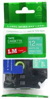 LM Tapes - Premium 1/2" White Print on Green Label Compatible with P-Touch TZe-735 Tape TZ-735 and Comes with a Great Tape Color/Size Guide for Easy reordering.