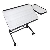 Acrobat Professional Overbed/Laptop Table, Tilting, Height Adjustable with Casters. Split Top for Maximum Vesatility. Folds for Easy Storage. (white birch)