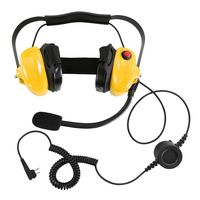Bommeow BHDH50-YW-M1A Ear Pad Noise Isolating Headset for Motorola RMV2080 RMU2080 Walkie Talkies in Yellow