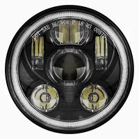 Motorcycle 5-3/4 5.75 Halo LED Headlight for Harley Davidson Dyna Street Bob Super Wide Glide Low Rider Night Rod Train Softail Deuce Sportster Iron 883