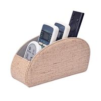Remote Control Holder with 5 Compartments,PU Leather Control Storage TV Remote Control Organizer for Office,Home (Cloth Grain)