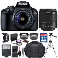 Canon EOS Rebel T100 / 4000D DSLR Camera with EF-S 18-55mm f/3.5-5.6 III Lens + Deluxe Accessory Bundle
