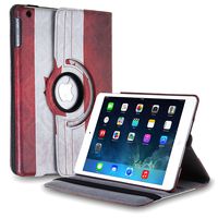TNP Apple iPad Air Case (iPad 5th Gen, 2013 Model) Tablet - 360 Degree Rotating Stand Folio PU Leather Smart Cover Case with Built-in Magnet for Auto Sleep & Wake Feature & Stylus Holder, CA Flag