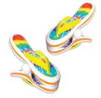 O2COOL Boca Beach Towel Clip, Tie Dye Flip Flop