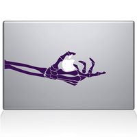 The Decal Guru 1056-MAC-11A-P Skeleton Hand Grabs MacBook Decal Vinyl Sticker - 13" MacBook Pro (2016 & Newer) - Lavender