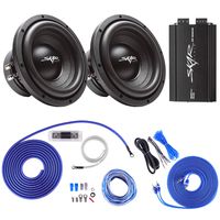 Skar Audio SDR-8 D4 Dual 8" 700 Watt RMS Subwoofer Package with RP-800.1D Amplifier and 4 Gauge OFC Amplifier Wiring Kit