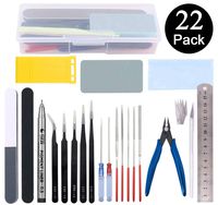 Esoca 22Pcs Gundam Model Tools Kit Gunpla Tool Kit Gundam Modeler Basic Tools for Gundam Bandai Hobby Building Assembling