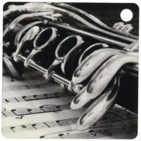 3dRose Clarinet - Key Chains, 2.25 x 4.5 inches, set of 2 (kc_4107_1)