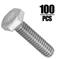 100 Pieces 1/4-20 x 1 Stainless Steel Hex Bolts, KINJOEK Hex Head Cap Screw Bolts, 18-8 304 S/S Bolts Fastener