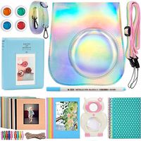 Katia Instant Camera Accessories Bundle Compatible for Fujifilm Mini 9 / Mini 8+ / Mini 8 Instant Film Camera. Includes Camera Case, Album, Frame, Stickers, Strap,etc (Laser Grey)