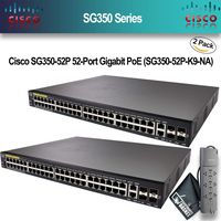 Cisco SG350-52P 52-Port Gigabit PoE (SG350-52P-K9-NA) 2-Pack. + PowerStrip