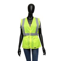 West Chester 47207 Class 2 High Visibility Ladies Fitted Mesh Vest - Green, Small/Medium, Safety Vest with 2 Exterior Pockets, Reflective Tape Pattern
