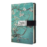Starry Diary with Lock, A5 PU Leather Journal with Combination Lock Digital Password Notebook Combination Locking Journal Diary (Starry 6)