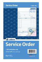 Adams Service Order Form, 3 Part, Carbonless, 5 2/3"X9" Inches, 250 Sets per Pack (3-584)