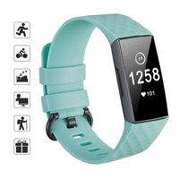 TOMALL Replacement Silicone Bands Compatible for Fitbit Charge 3,Waterproof Sport Wristband Bracelet for Women Men (Small, Mint Green)