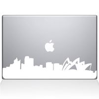 The Decal Guru 2300-MAC-13A-W Sydney City Skyline Decal Vinyl Sticker, White, 13" MacBook Air