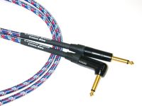 Conquest Sound CQCQA25-19 OLD GLORY 25A, 25-Feet Angle Guitar/Instrument Cable with Red, White, Blue Woven Jacket and Neutrik Gold Plugs