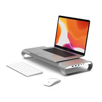 MONITORMATE ProBASE HD Monitor & Laptop Stand with USB-C and USB 3.0 Hub/Support HDMI Display/Docking Station Compatible with 2017/2018/2019 MacBook Pro(Silver)