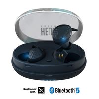HELM True Wireless Bluetooth 5.0 Headphones, Earbuds, Audiophile HiFi Sound, Qualcomm aptX, Comfort Secure Fit, Sport Sweatproof, 6 Hrs Play Time +30 Hrs w/Charging Case, Dual Mics, Auto-Pairing