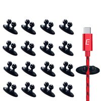 Cable Clips, Lecone Long lasting Stick-on Charging Cable Organizer Cord Keeper Holder for Car, Desk, Wall, Floor, All Surface (Pack of 16)