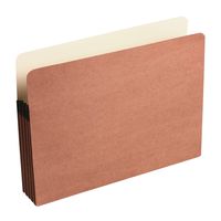 Wilson Jones Red Rope File Pockets, 3.5 Inch Expansion, Tyvek Reinforced Top Gussets, 9.5 x 11.75 Inches, Letter Size, Brown, 25 Pockets Per Box (WCC64)