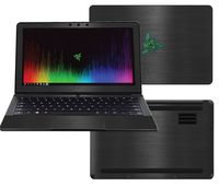 Decalrus - Protective Decal for Razer Blade Stealth (12.5" Screen) Laptop Black Texture Brushed Aluminum Skin Skins Decal for case Cover wrap BArazerStealth12Back