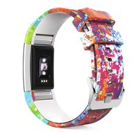 MoKo Fitbit Charge 2 Christmas Band, Soft Silicone Adjustable Replacement Sport Strap Band for Fitbit Charge 2 Heart Rate + Fitness Wristband, Wrist Length 5.70"-8.26", Colorful Scrawl