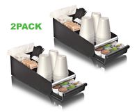 Mind Reader 2ORG01-BLK Condiment Storage Organizer with K-Cup Single Serve Coffee Pod Drawer, One Size, Black 2 Pack