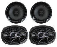 2) Kicker 41DSC6934 6x9" 360W 3-Way + 2) KFC-1665S 6.5" 300W 2-Way Car Speakers