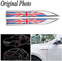 CHAMPLED UK Flag x 2 Car Auto Truck Chrome Metal Decal England Sticker 3D Emblem Badge For BMW M BENZ AUDI VW VOLKSWAGEN VOLVO JAGUAR