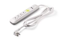 Easylife Tech Dual USB Port 4 AC Outlet 1200 J Surge Protector Strip with 6 ft Heavy Duty Power Cord - White