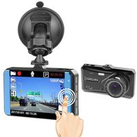 Dash Cam 4" Full Touch Screen Dual Lens Mirror HD Video 170°Wide Angle AHD Backup Camera，1296P FHD Front Camera and 720P Rear View Recorder with LDWS,WDR,G-Sensor