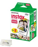Fujifilm INSTAX Mini Instant Film (White) for Fujifilm Mini 8 & Mini 9 Cameras w/Microfiber Cloth by Quality Photo (20 Film Sheets) ...