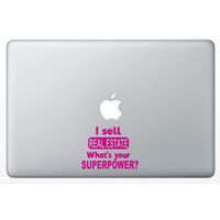 CRAZY4DECALS I Sell Real Estate Decal 5" Vinyl Sticker for Laptop Notebook MacBook Air/Pro Dell HP Walls Windows, Computers, Hydro Flasks, Water Bottles and More. (Pink)