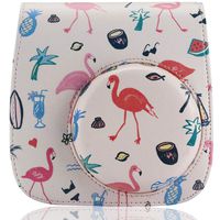 Big Trend Camera Case Bag Compatible for Fujifilm Instax Mini 9 Instant Film Camera, Also for Fujifilm Instax Mini 8 Instant Film Camera, with Accessories Pocket and Strap (Flamingo Powder)