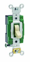 Leviton 3031-LHI 30 Amp, 120 Volt, Toggle Lighted Handle, Illuminated Off Single-Pole AC Quiet Switch, Extra Heavy Duty Grade, Self Grounding, Ivory