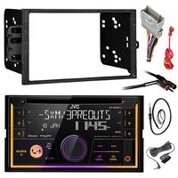 JVC KW-R920BTS Double DIN Bluetooth Car Stereo Receiver CD Player Bundle Combo With Metra installation kit for car stereo (Fits Most GM Vehicles) + Wire Harness + Enrock 22" Radio Antenna With Adapter