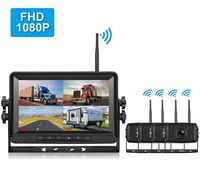 HD Digital Wireless 4 Backup Camera for RVs/Trailers/Trucks/Motorhomes/5th Wheels 7''Monitor with Highway Monitoring System IP69K Waterproof Super Night Vision