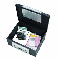STEELMASTER Electronic Cash Box, 12-7/8 x 11-1/8 x 6-1/4, Combination Lock, Black (22104)