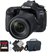 Canon EOS 80D DSLR Camera with 18-135mm Lens + 64GB Memory Card + 2 Year Accidental Warranty