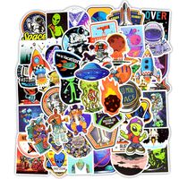 Honch Vinyl Alien Stickers 50 Pcs Laptop Stickers Pack Space Decals for Suitcase Laptop Ipad Car Luggage Water Bottle Helmet