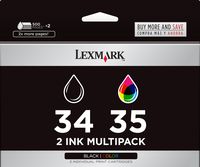 Lexmark 18C0535 34 35 P4330 P4350 6250 6350 P915 X2500 X5075 X7300 Z1300 Ink cartridge Combo Pack (Black & Color, 2-Pack) in Retail Packaging