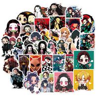 Demon Slayer: Kimetsu no Yaiba Stickers 50pcs, Cute Anime Kids/Teen Vinyl Computer Waterproof Water Bottles Laptop Skateboard Luggage Decal Graffiti Patches Decal