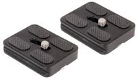 SET OF 2 Replacement Quick Release Plates for the Benro A0350Q0T MeFoto Backpacker Travel Tripod Kit (Titanium)