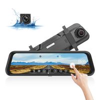 ACGEARY Backup Camera 10" Mirror Dash Cam, Dash Cam Front and Rear Full Touch Screen Video Streaming Rear View Mirror Camera,Night Vision Waterproof 1080P Rear Camera