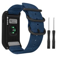 MoKo Watch Band for Garmin Vivoactive HR, Fine Woven Nylon Adjustable Replacement Strap with Metal Buckle for Garmin Vivoactive HR Sports GPS Smart Watch - Blue