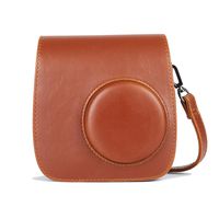 Phetium Protective Case Compatible with Instax Mini 7s Instant Film Camera/Polaroid PIC-300, Premium Vegan Leather Bag Cover with Removable Strap (Brown)