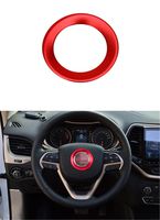 Dwindish Red Aluminium Car Styling Steering Wheel Decorative Circle Cover for Jeep Cherokee/Jeep Grand Cherokee 2014 Up