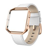 SWEES Leather Bands Compatible with Blaze Smart Watch, Genuine Leather Replacement Band with Metal Frame Small & Large for Women Men, Champagne Gold, Rose Gold, Black, Brown, White, Grey, Beige