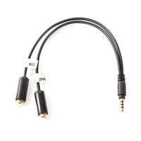 Movo TCB1 3.5mm TRS (Female) Microphone to TRRS (Male) Smartphone Adapter with Headphone Jack for iPhone and Android